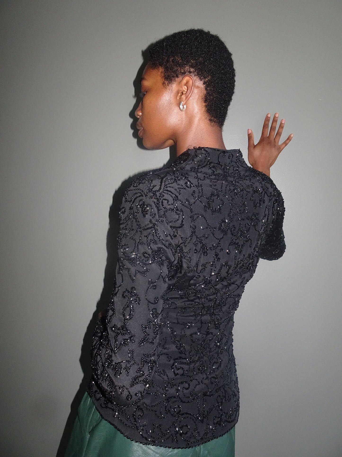 Madamette Curated Vintage Sequins Bustier Blouse