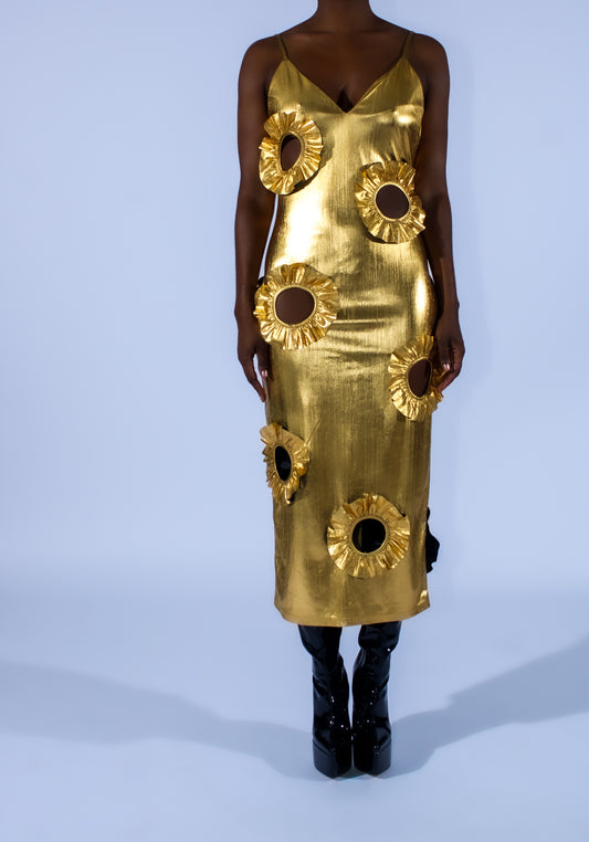 Fleurs Dress Gold (Preorder)