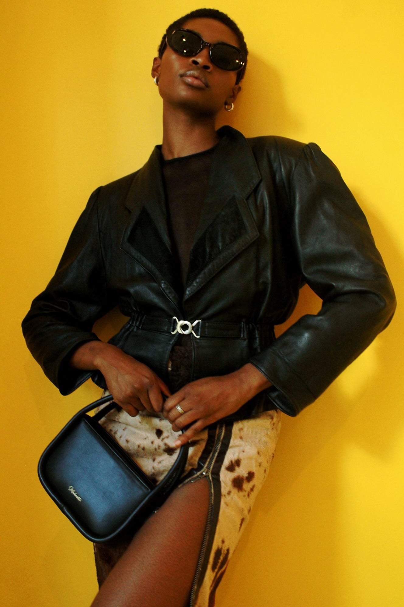 Aje Selex Vintage Cowhide Skirt