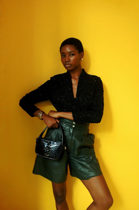 Madamette Curated Vintage Sequins Bustier Blouse