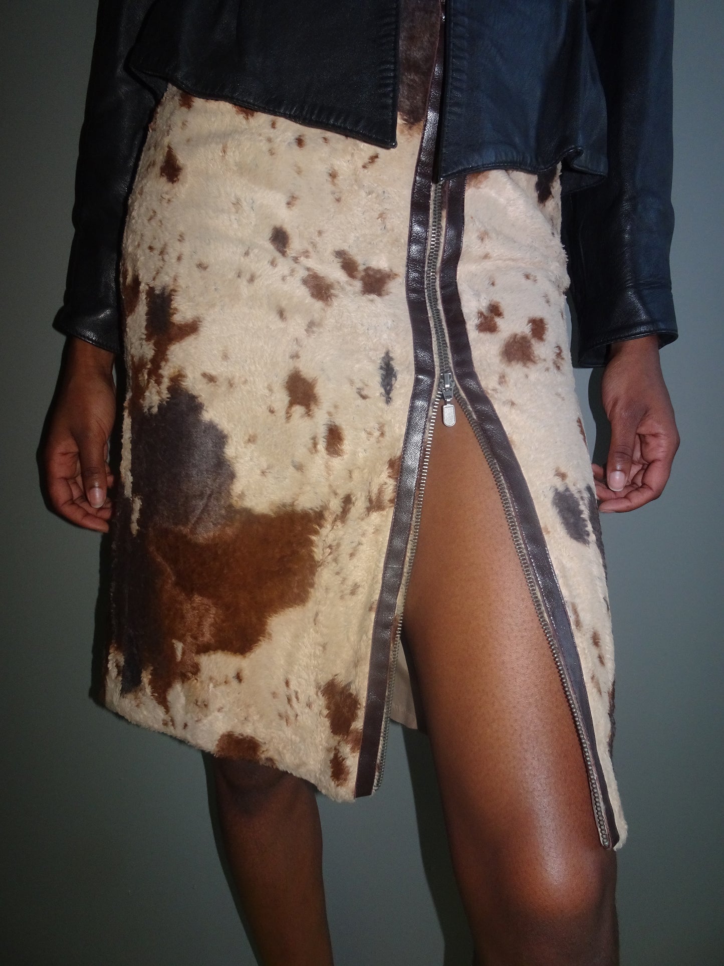 Aje Selex Vintage Cowhide Skirt